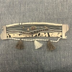 Victoria Emerson Cow Hide Print Cuff Bracelet with Magnetic Closure